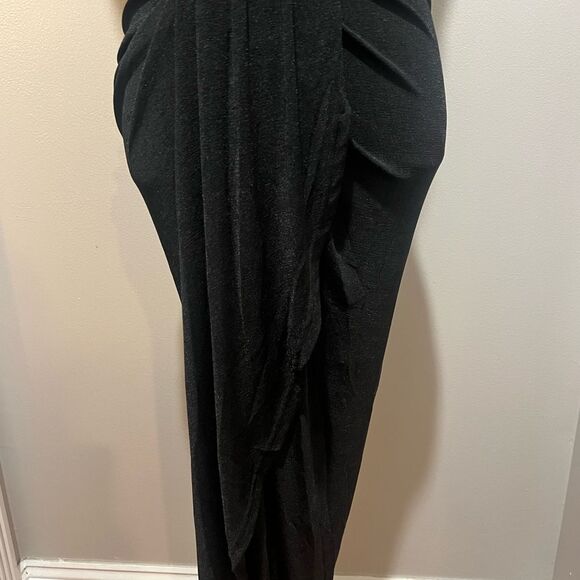 NWOT Mable Draped Detail Cami Midi Dress with adjustable straps size small black - Picture 9 of 13